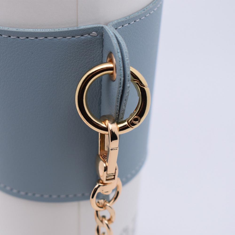 Water Bottle Cover with Leather Sleeve Set and Crossbody Chain