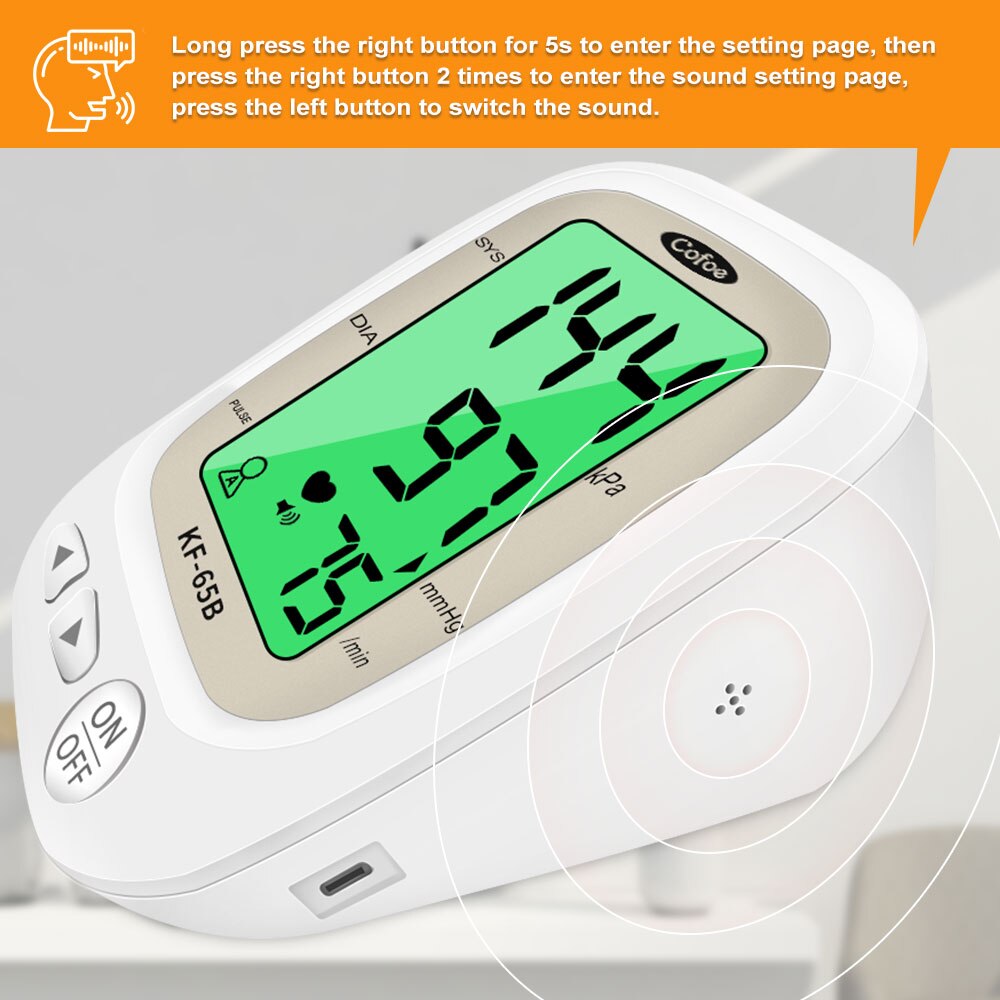 Blood Pressure Monitor BP Sphygmomanometer Pressure Meter Heart Rate Measurement/Arrhythmia Detector Tonometer