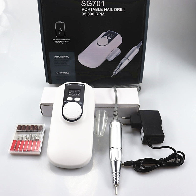 Portable Rechargeable Nail Drill - Electric Nail File