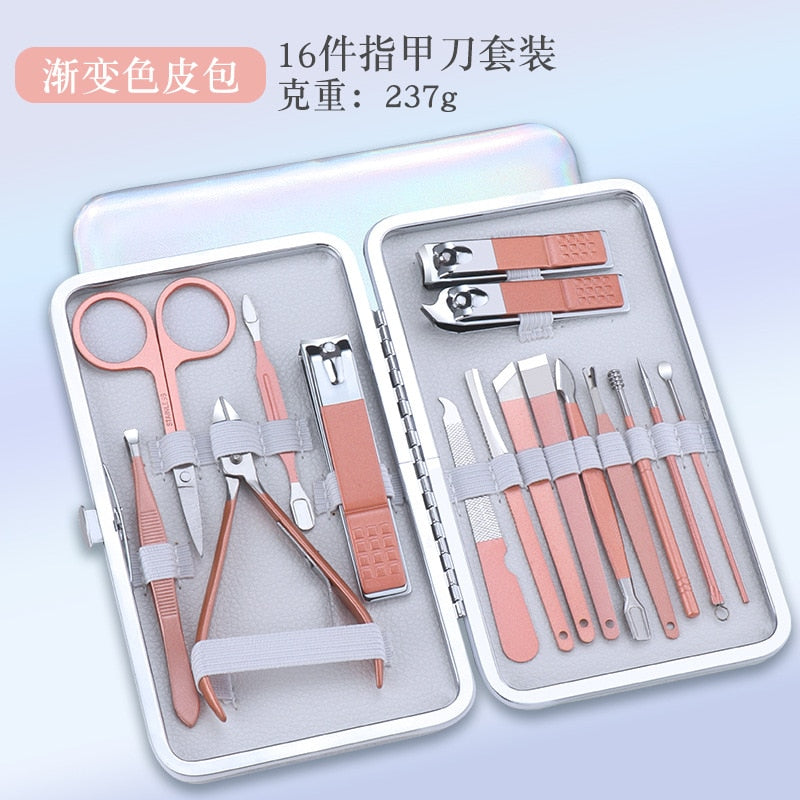 Rose Gold Nail Clipper Set/Nail Scissor-Tweezer Kit
