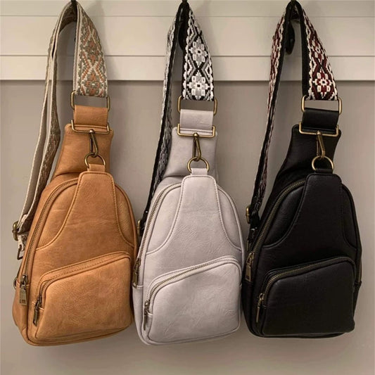Soft Vegan Leather Crossbody Bag, Fanny Pack. Small Sling Bag