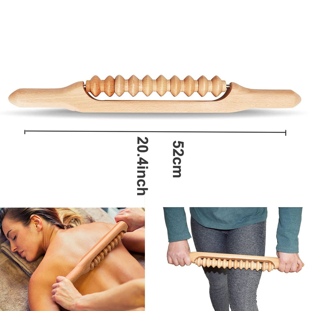 Wood Roller Massage Therapy Tool/Anti-cellulite Muscle Release Roller
