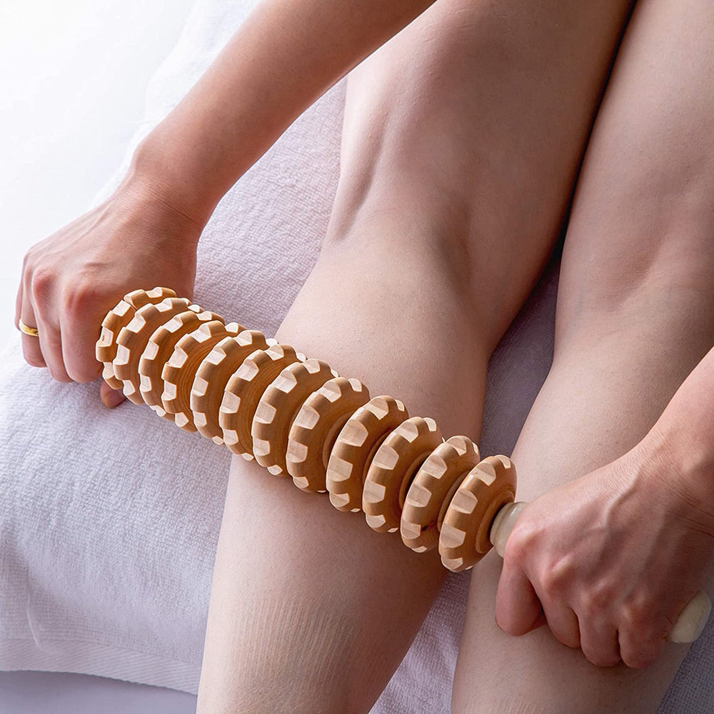 Wood Roller Massage Therapy Tool/Anti-cellulite Muscle Release Roller